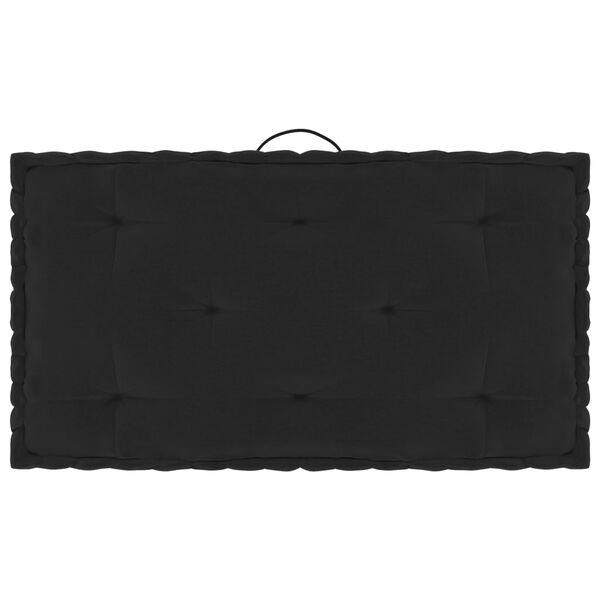 vidaXL Poduszki na podłogę lub palety, 5 szt., czarne, bawełniane