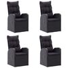 vidaXL 5-częściowy zestaw mebli ogrodowych, czarny