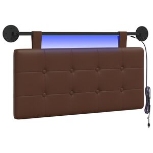 vidaXL Wezgłowie wiszące Z lampą LED brązowy Ekosk&oacute;ra