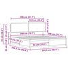 vidaXL Ramka ł&oacute;żka z tapicerowanym wezgłowiem Jasnoszary 200 x 200 cm