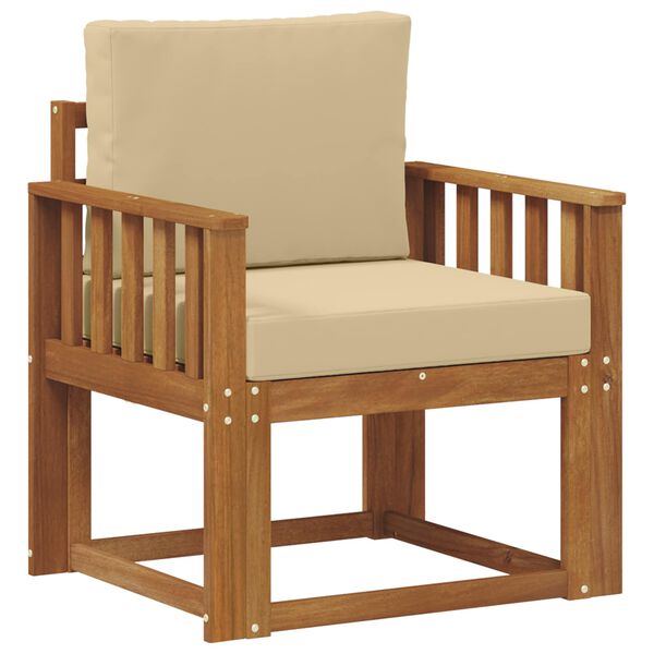 vidaXL Sofa na zewnątrz Lite drewno akacjowe i poliester Naturalny