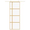 vidaXL Drzwi przesuwne, złote, 76x205 cm, przezroczyste szkło ESG