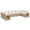 vidaXL 10-cz. zestaw mebli ogrodowych z poduszkami, beżowy, polirattan