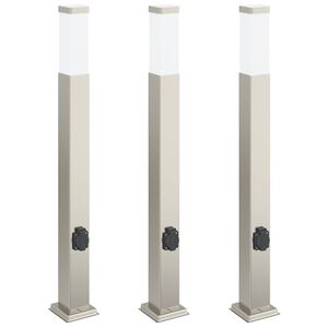 vidaXL Słupki oświetleniowe z wyjściem 3 szt. 80 cm Stal nierdzewna IP44