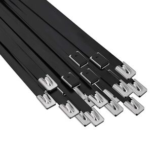 vidaXL Związywacz kablowy 25 szt. 7,9 x 300 mm Czarny