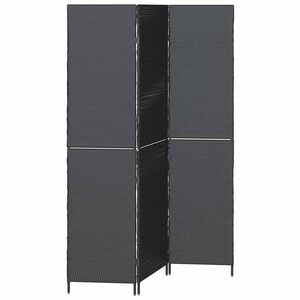 vidaXL Przesłona pokoju Czarny 146 x 180 cm polirattan