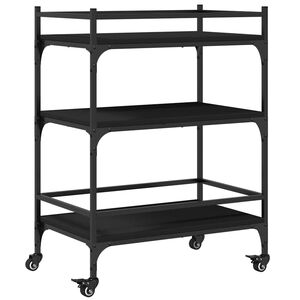 vidaXL W&oacute;zek kuchenny, czarny, 65x40x86,5 cm, materiał drewnopochodny