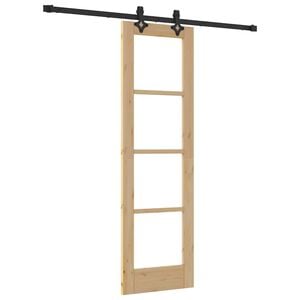 vidaXL Drzwi przesuwne ORKDAL Naturalny i czarny 61 x 198,5 cm