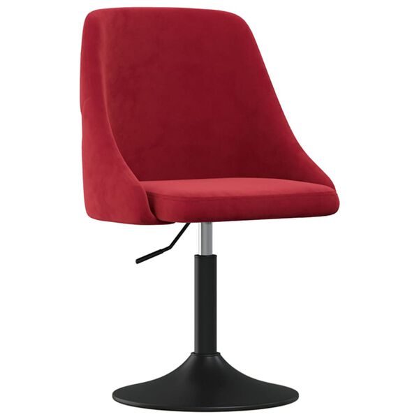 vidaXL Krzesło stołowe, winna czerwień, obite aksamitem