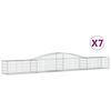 vidaXL Kosze gabionowe, 7 szt, 400x50x40/60 cm, galwanizowane żelazo