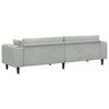 vidaXL Sofa z poduszką Jasnoszary 250 x 77 x 76 cm Aksamit
