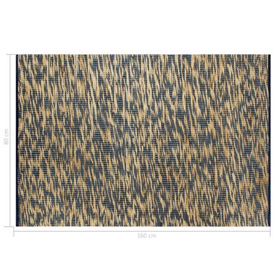 vidaXL Ręcznie wykonany dywan, juta, niebieski i naturalny, 80x160 cm