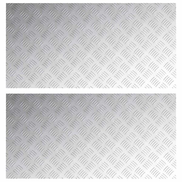 vidaXL Stopień Prostokątny 2 pcs Srebrny 100 x 50 cm Aluminium
