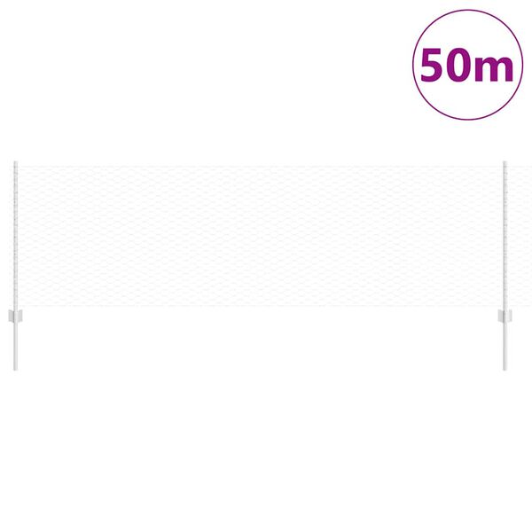 vidaXL Ogrodzenie z słupkiem Srebrny 0,8 x 50 m Stal