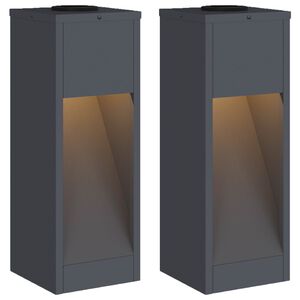 vidaXL Solarna Lampa LED na Ścieżkę 2 szt. Ciepła biel 18 x 18 x 50 cm