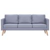 vidaXL Sofa 3-osobowa, materiałowa, jasnoszara