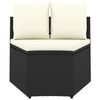 vidaXL 7-częściowa sofa ogrodowa z poduszkami, rattan PE, czarna