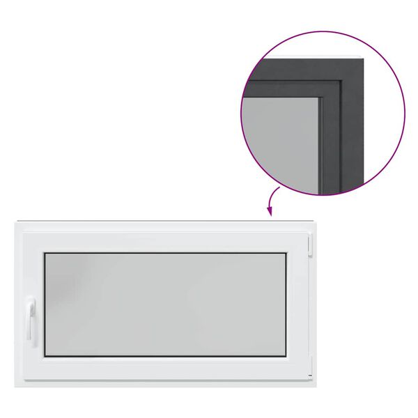 vidaXL Okno piwniczne "RISOR" 110x70 cm uchylno-rozwierne DIN prawe antracyt