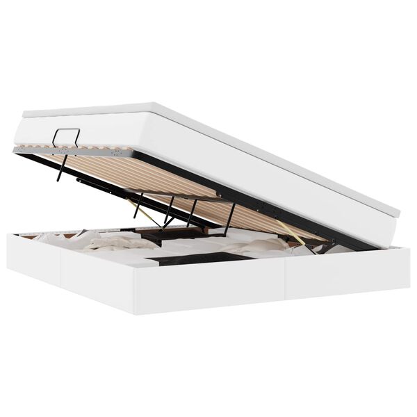 vidaXL Ł&oacute;żko z miejscem na przechowywanie i materacem Biały