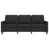 vidaXL Sofa 3-osobowa, czarna, 180 cm, tapicerowana tkaniną