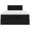 vidaXL Ł&oacute;żko otomana z materacem i LED, czarny, 120x190 cm, tkanina