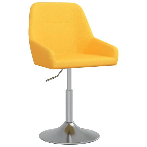 vidaXL Stołek barowy, musztardowy, tapicerowany tkaniną