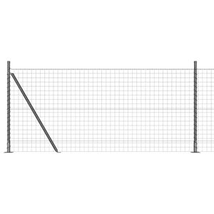 vidaXL Ogrodzenie Euro z betonu 10 x 1 m Stal pokryta PVC Szary Siatka