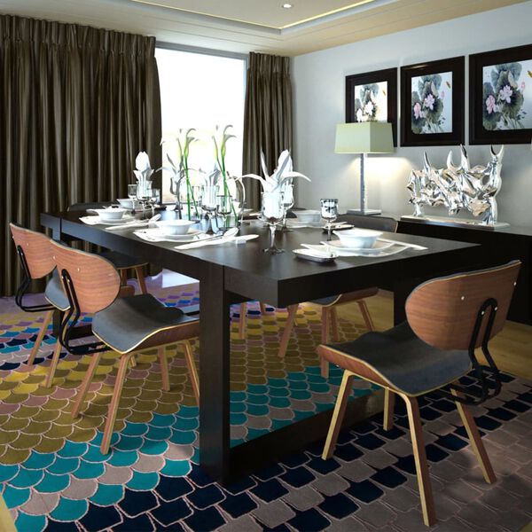 vidaXL Krzesła stołowe, 6 szt., gięte drewno i sztuczna sk&oacute;ra