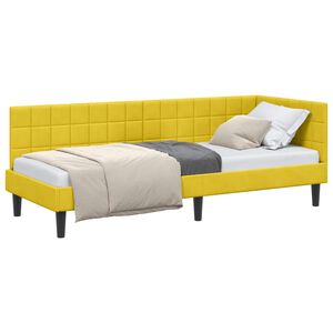 vidaXL Rama ł&oacute;żka narożnego Ż&oacute;łty 80 x 200 cm Aksamit