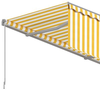 vidaXL Ręcznie zwijana markiza z zasłoną, 6x3 m, żółto-biała