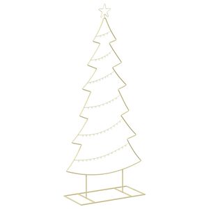 vidaXL Metalowa choinka ze stojakiem KUOPIO 180 cm Stal złoty