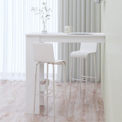 vidaXL Ścienny stolik barowy, biały o wysokim połysku, 102x45x103,5 cm