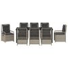 vidaXL Zestaw do jadalni w ogrodzie 9 pcs Jasnoszary polirattan