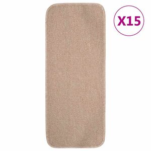 vidaXL Antypoślizgowe nakładki na schody, 15 szt., 60x25 cm, beżowe