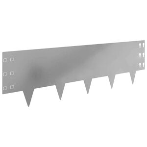 vidaXL Krawężnik do trawnika 10 szt. 100 x 30 cm Stal srebrny