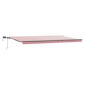 vidaXL Markiza wysuwana Czerwony i Biały 600 &times; 300 cm