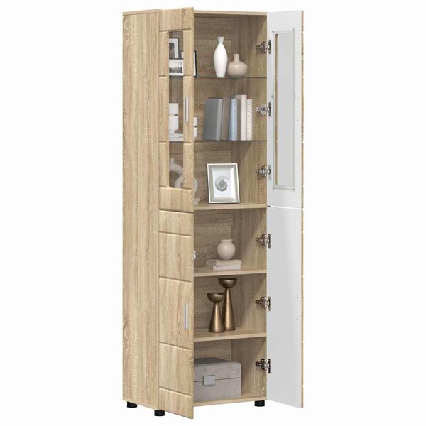 vidaXL Highboard Dąb Sonoma 60 x 35 x 182 cm Materiał drewnopochodny