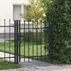 vidaXL Brama ogrodzeniowa BOXTEL pojedyncza z kolcami, stalowa, 1x1 m, czarna