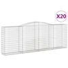 vidaXL Kosze gabionowe, 20 szt, 400x50x140/160cm, galwanizowane żelazo