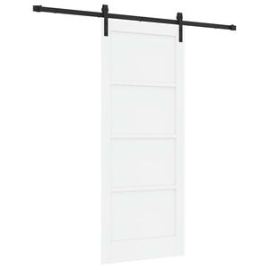 vidaXL Drzwi przesuwne 83 x 202 cm Lite drewno sosnowe biały i czarny