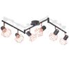 vidaXL Lampa sufitowa z 6 żar&oacute;wkami E14, czarno-miedziana