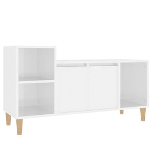 vidaXL Szafka pod TV, wysoki połysk, biała, 100x35x55 cm