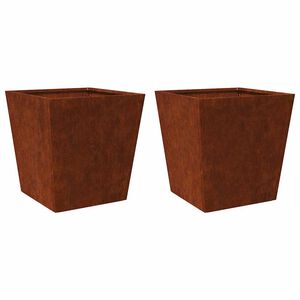 vidaXL Doniczki ogrodowe 2 szt. 50x50x50 cm Stal kortenowska