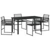 vidaXL Zestaw do jadalni w ogrodzie 5 pcs Czarny polirattan