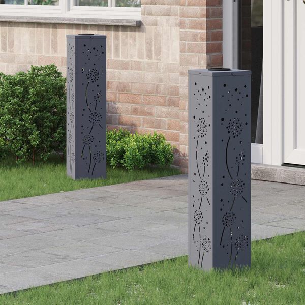 vidaXL Słoneczna LED lampa na ścieżkę 2 pcs Antracyt