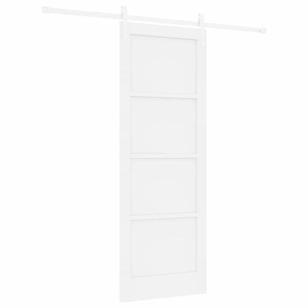 vidaXL Drzwi przesuwne Biały 78 x 211 cm Lite drewno sosnowe