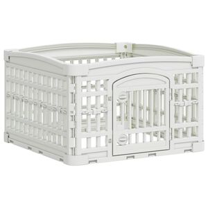 vidaXL Playpen dla Psa z 4 Panelami Biały 63 x 63 x 40 cm