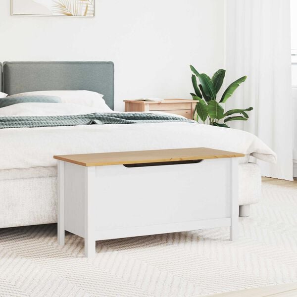 vidaXL Skrzynia do przechowywania Hill Biały i Brązowy Mi&oacute;d