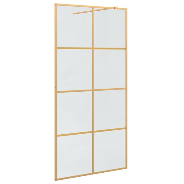 vidaXL Ściana prysznicowa typu walk-in złoty 100 x 195 cm