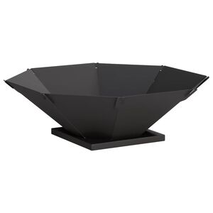 vidaXL Kominek Czarny 50 x 50 x 15,5 cm Stal